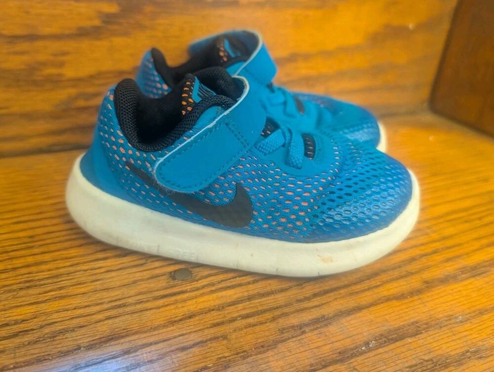 Nike Tennis Shoes Infant Boys Size 6C Blue Black Swoosh